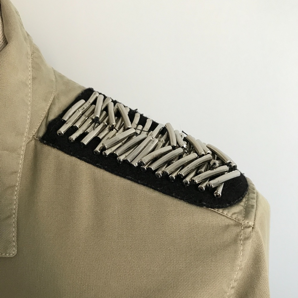 Zara - Tan Military Long Sleeve Button Up Shirt - Picture 13 of 15